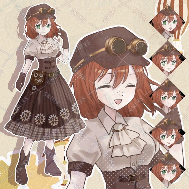 【表情7種】スチームパンクな少女