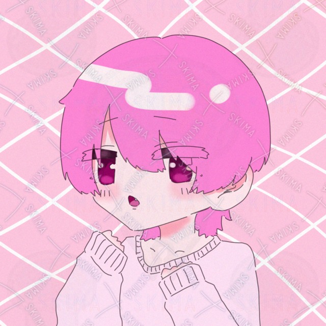 ピンク基調の簡易イラストアイコン