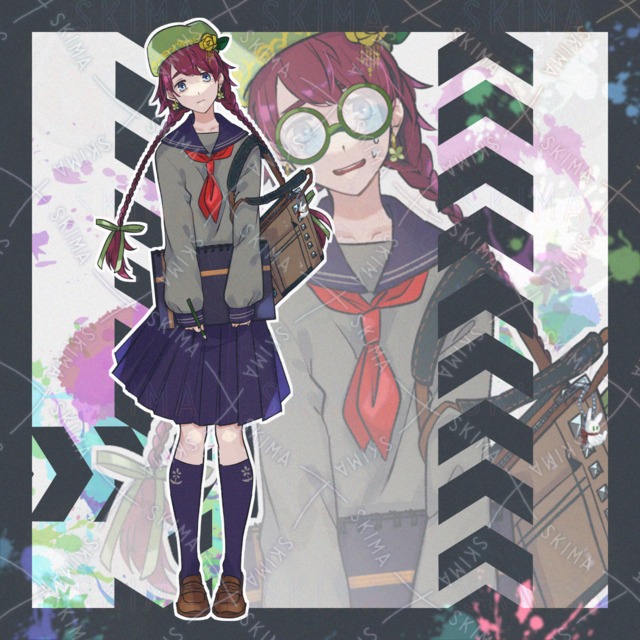 【表情5種】セーラー服の女の子