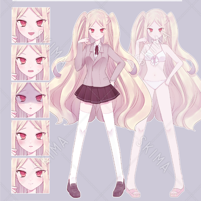 【adopt】金髪ツリ目お嬢様(表情＋水着差分)