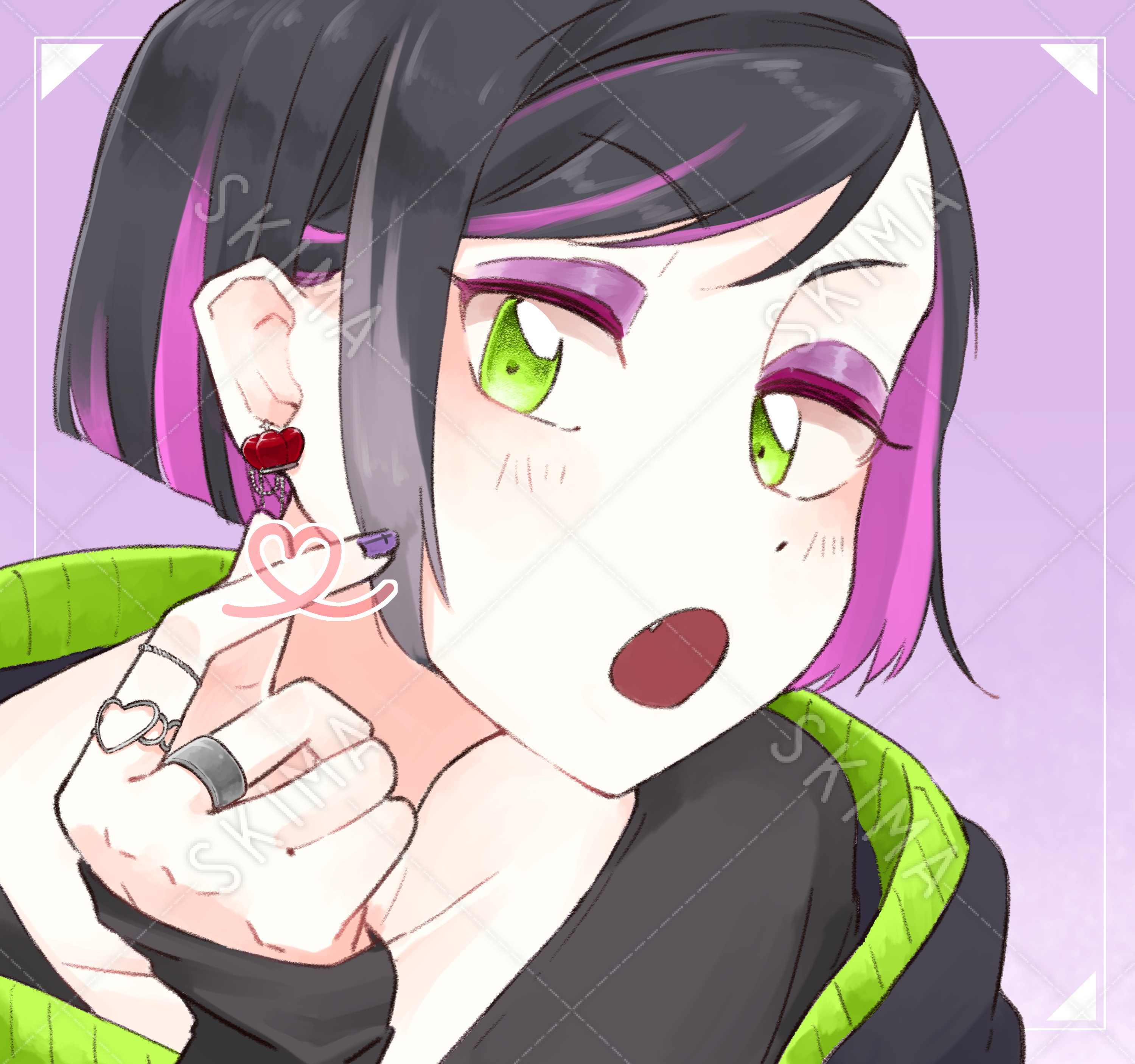 Sns用アイコン 指ハートギャル 背景差分あり スキマ スキルのオーダーメイドマーケット Skima