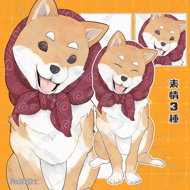 【表情3種】わんちゃん