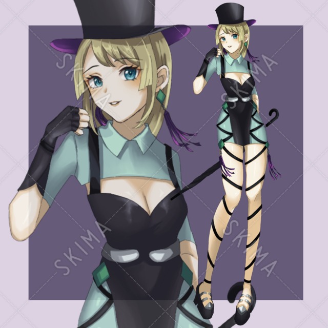 表情5種 シルクハットの女の子