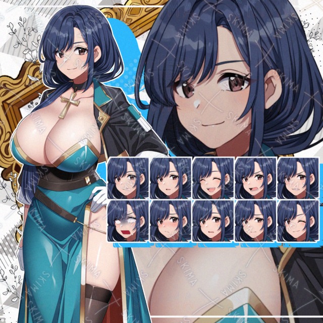 【表情10種】勝ち気な雰囲気のファンタジー風冒険者女性
