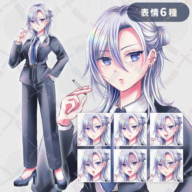 【Adopt】パンツスーツの女性【表情6種】