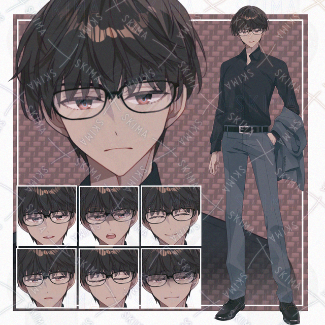 【表情７種】スーツの男性