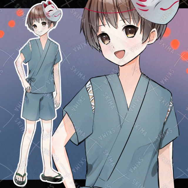 【表情10種】お祭りな男の子
