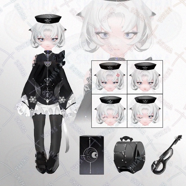 【表情差分4種】【小物3種】猫耳キャラ