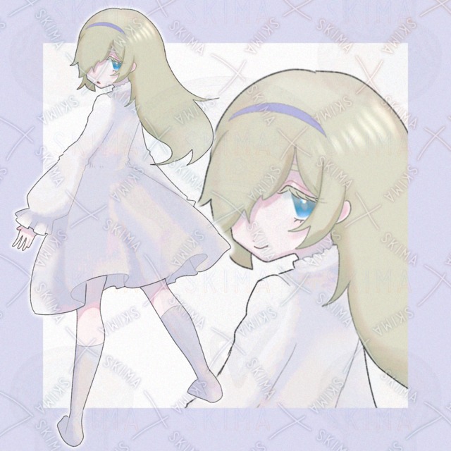 金髪青目片目隠れの女の子