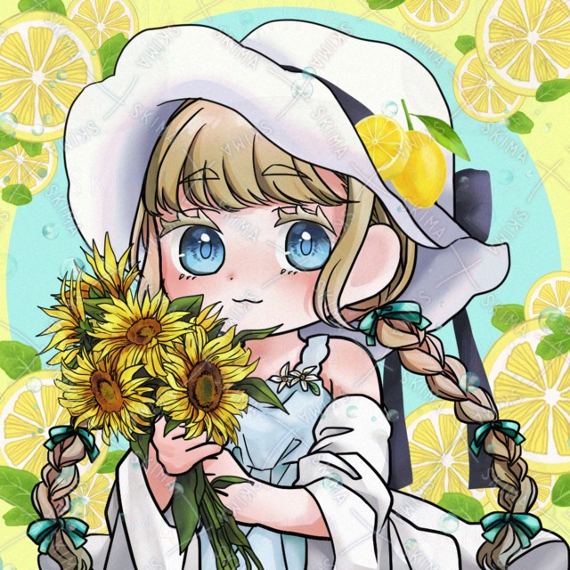 SNS / アイコン / 人物 / ひまわり / 夏 / 女の子