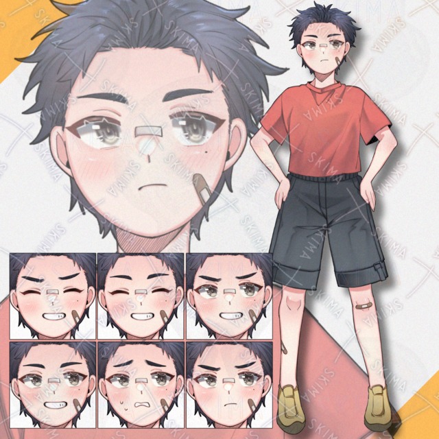 やんちゃそうな少年立ち絵【表情7種】