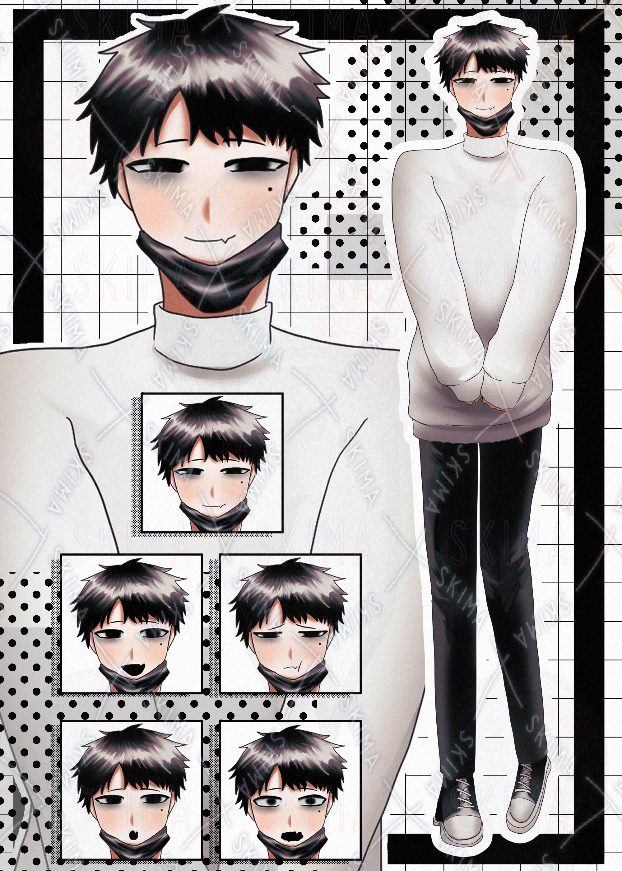 【立ち絵・表情差分5種類】闇を感じる男性 | SKIMA(スキマ)