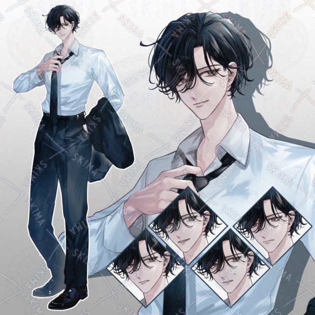 黒髪スーツ男性【表情差分7種】