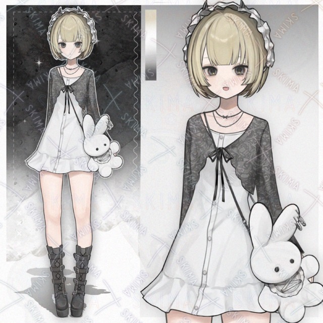【表情9種】私服の女の子