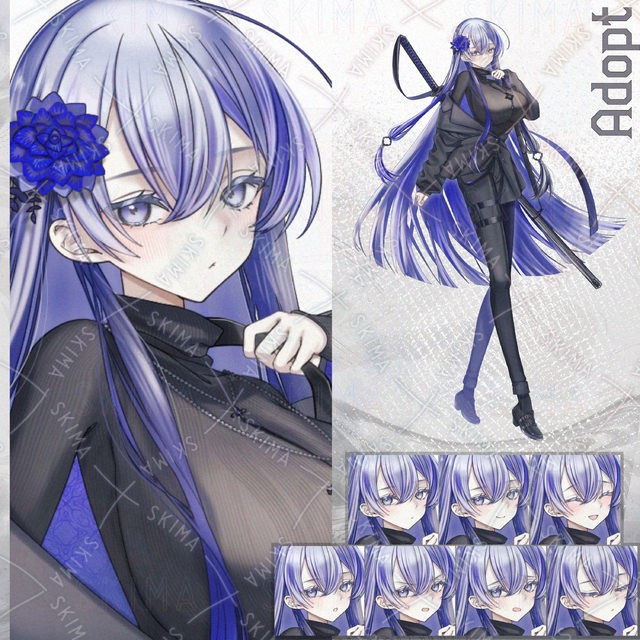 【Adopt_129】表情7種＋髪飾り＋刀