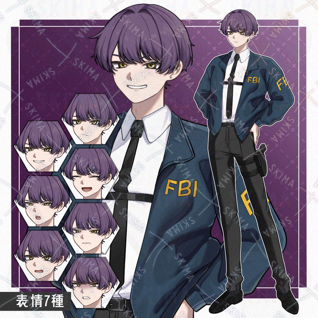 ジャケットを着た男性【全身立ち絵＋表情差分7種】