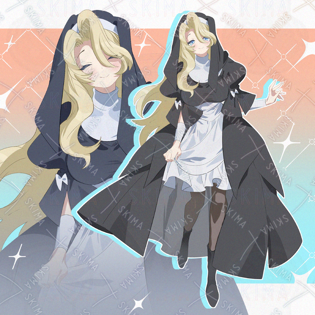 金髪のシスター風女の子【表情5種】