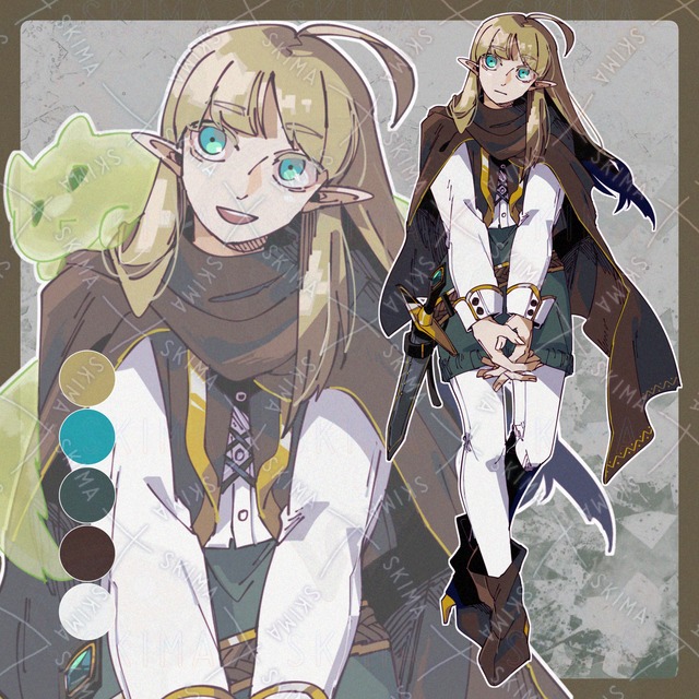 【表情7種】エルフ耳の子