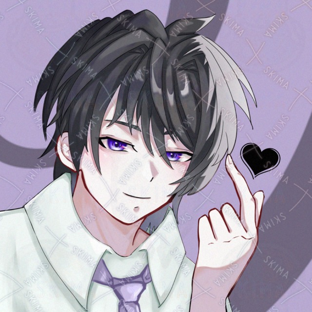 【アイコン】男の子(紫と黒)