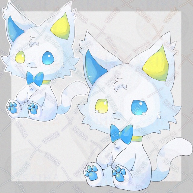 オッドアイの猫【表情10種類】