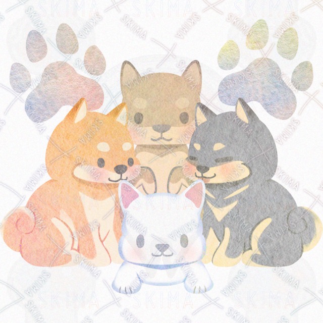 柴犬さん　アイコン　5種＋肉球