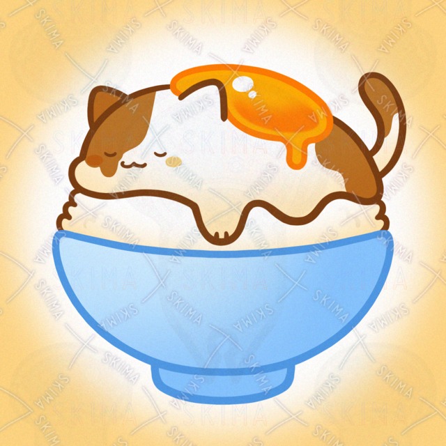 卵かけご飯モチーフのねこ