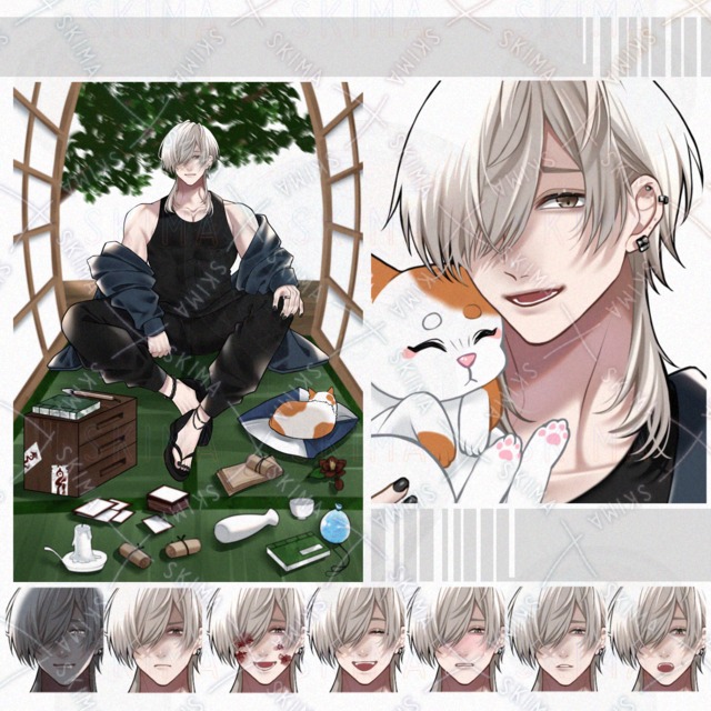 【立ち絵】+ｱｲｺﾝ/金髪男性ｷｬﾗ【表情7種】