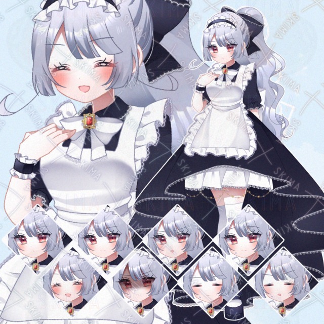 銀髪ポニーテールメイドさん
