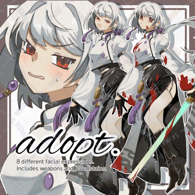 【表情差分8種+武器・血糊つき】adopt