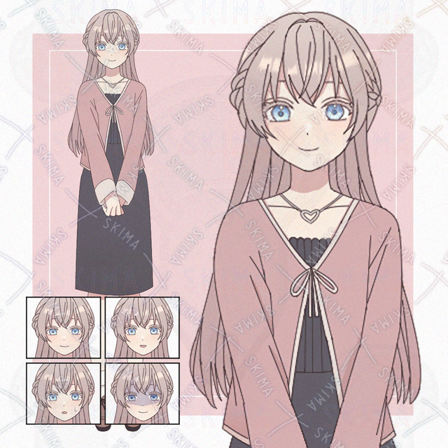 ワンピースを着た女の子【表情5種】