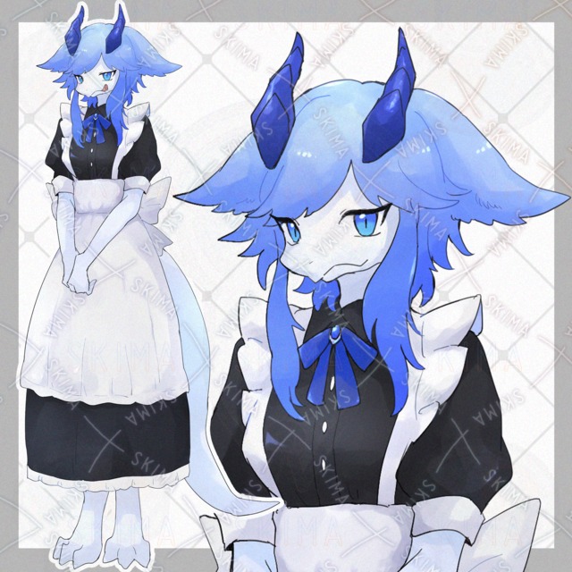 ドラゴン族のメイドさん【表情9種類】