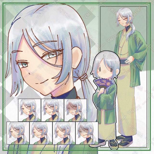 病弱で銀髪な和服の青年