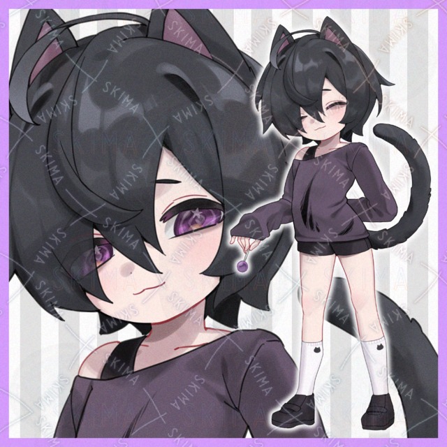 【表情差分２種類】猫耳の生えた怪しい少年