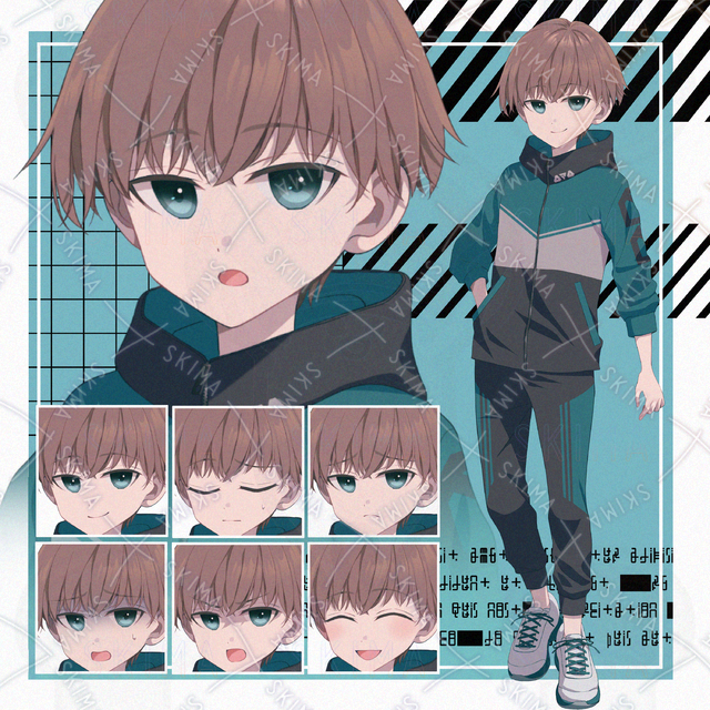 【表情７種】ジャージの男の子