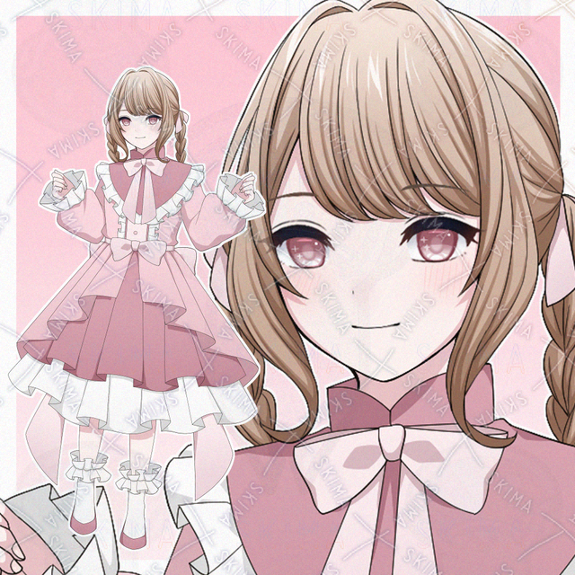 ピンクのドレスを着た女の子【表情差分10種】