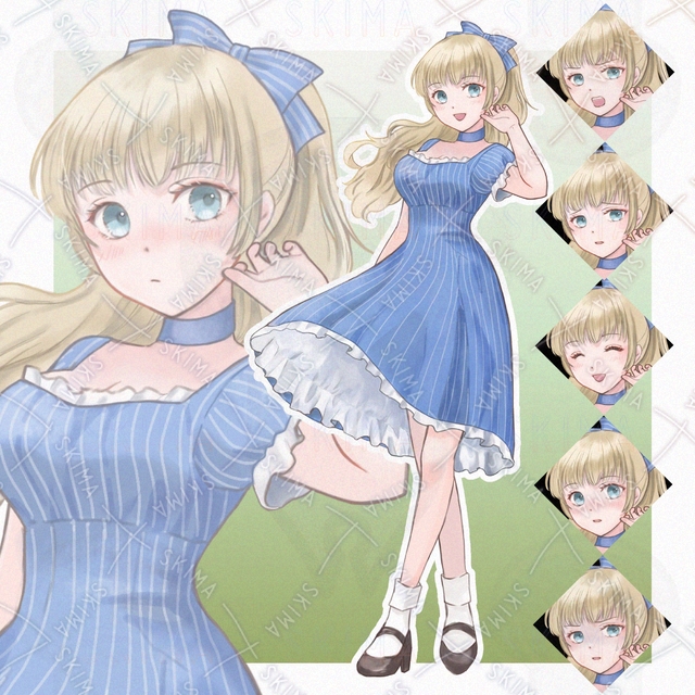 【値下げ】水色ワンピースの女の子
