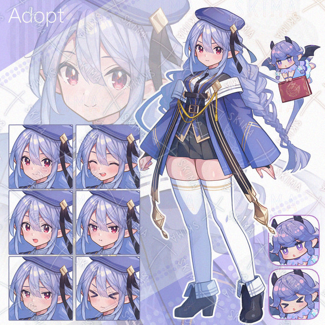 【表情7種+@】魔術師風な女の子【Adopt2】