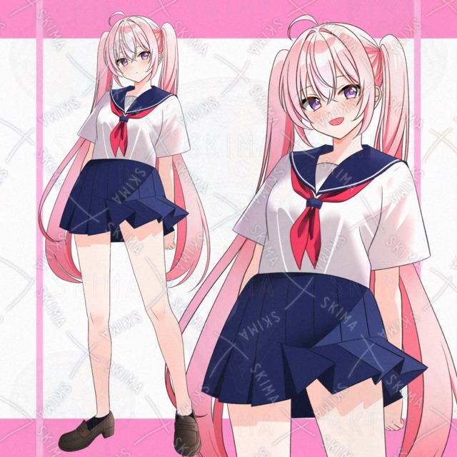 セーラー服の女の子(差分10種)