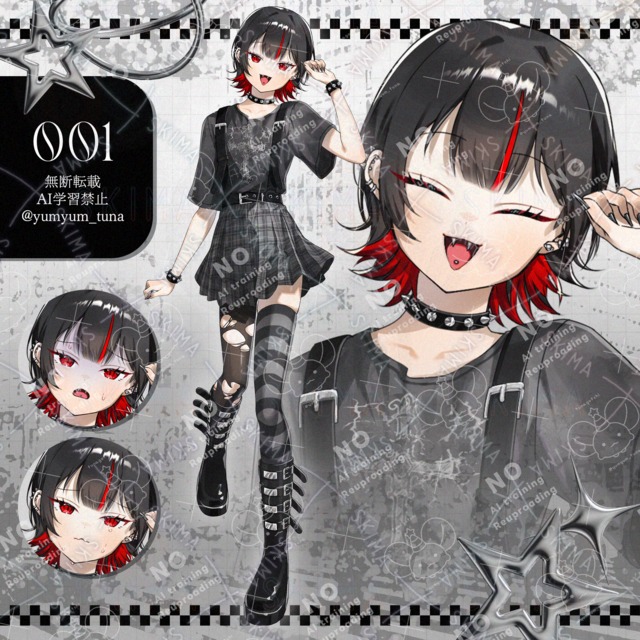 【表情差分7種】adopt001_パンクファッションな女の子