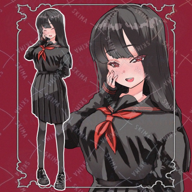 【廉価版】セーラー服の少女　表情6種