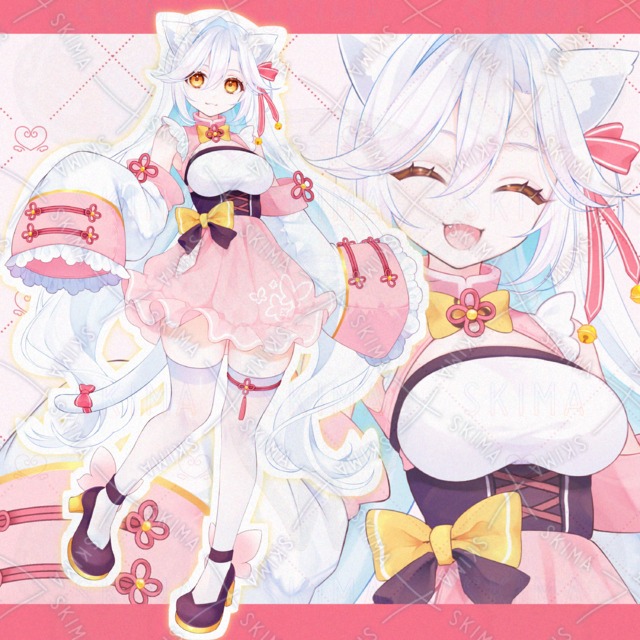 中華風衣装の白猫っ子