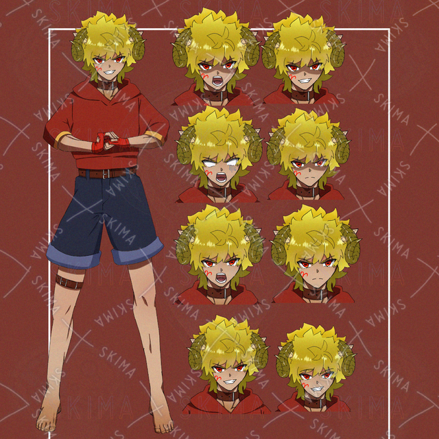 【表情差分8種+火のエフェクト】牡羊座イメージ少年