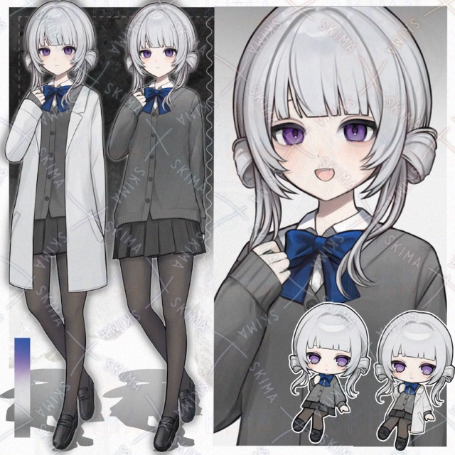 【表情8種＋ミニキャラ/白衣差分】女子高生