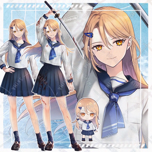 【adopt】セーラー服＋刀