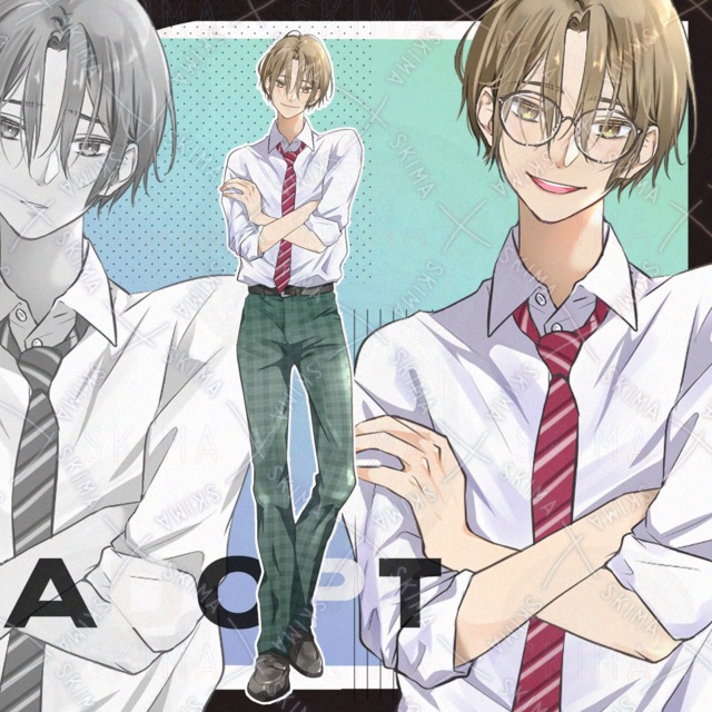 学生風男子【表情差6種+眼鏡】