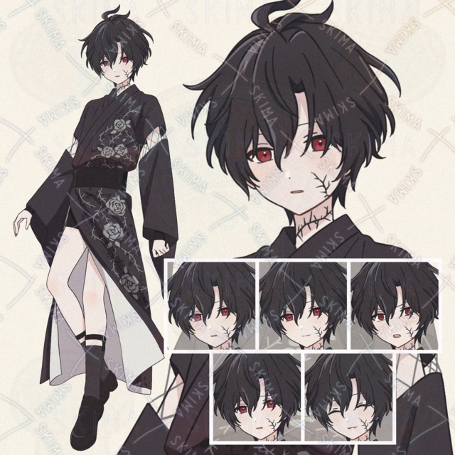 [Adopt] 黒薔薇の和装の少年
