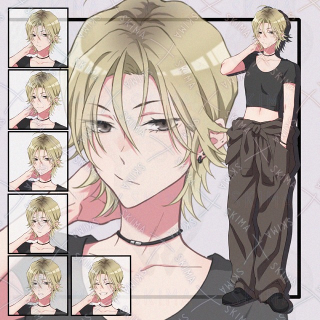 中性的な女性立ち絵　表情6種