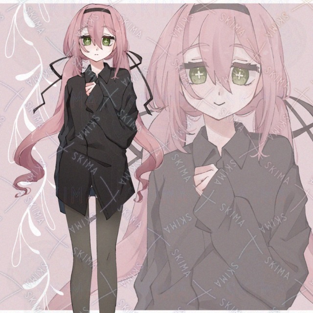 ピンクおさげの女の子