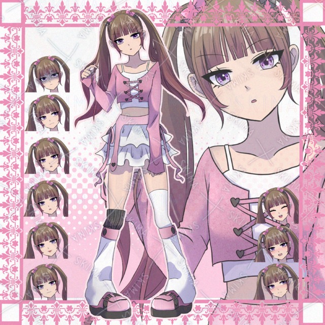 【表情10種】ツリ目ツインテールの女の子