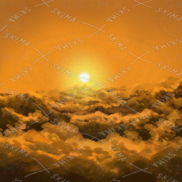「夕焼けに染まる雲海」